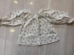 花柄コットン長袖ブラウス