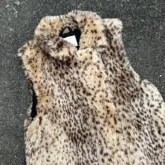 ZARA ノースリーブファーベスト ベージュブラウン