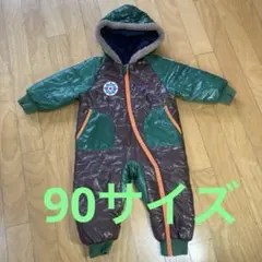 スキーウェア　90サイズ　美品　スノーウエア　暖かい　綿入り　グリーン　ブラウン