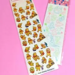 【平成レトロ】ディズニーくまのプーさん　シール　2枚セット　エンボス　激レア