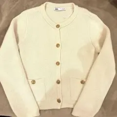 ZARA ゴールドボタン ニット カーディガン ニット L