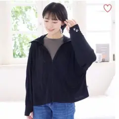 ●ふくふくにゃんこ UVフェイスカバーパーカー 初期 ブラック