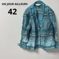 UN JOUR AILLEURS レディースノーカラージャケット 【42】