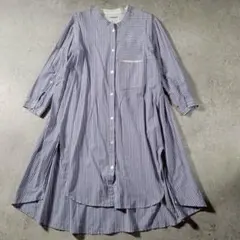 【美品】GEORGES RECH ストライプシャツワンピ　L相当