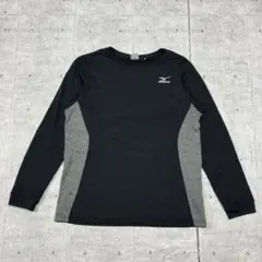 MIZUNO 長袖 Tシャツ 刺繍ロゴ ワンポイント 裏起毛 ストレッチ ミズノのサムネイル
