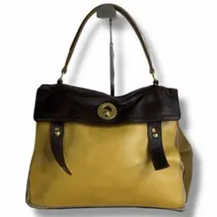良品 イヴサンローラン ミューズトュ ハンドバッグ YSL レザー バイカラー