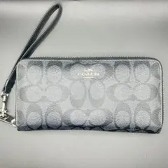 COACH コーチ ロングジップ アラウンド ウォレット シグネチャー ブラック