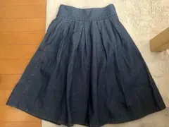 GU デニムフレアスカート ネイビー S