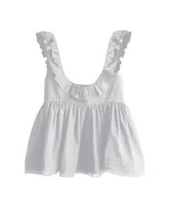 【mieya mieya】PETIT APLON TOP -WHITE-