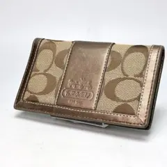 1518 COACH コーチ ロゴ キャンバス シグネチャー ブラウン