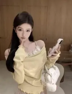 長袖ワンショルダー