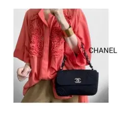 超激レア♡CHANEL コットン　ブラック　チェーンハンドバッグ　マトラッセ