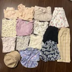 120サイズ　まとめ売り　紫のスイムウェアとトップス・スカート・帽子セット