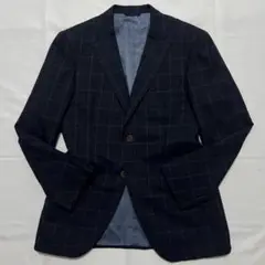 極美品✨️麻布テーラー ジャケット 高級ライン 紺 ネイビー チェック 46