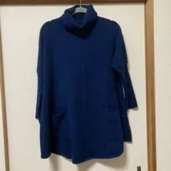 OTONA ネイビー タートルネック チュニック