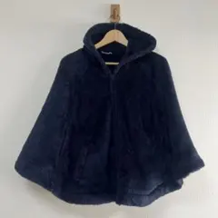 ザノースフェイス ボアフリース ポンチョ フリー ネイビー