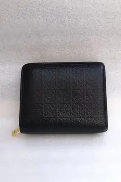 【処分】LOEWE 二つ折り財布 黒 レザー LOEWE ブラックレザー 二つ折り財布 - メルカリ