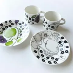 ▼美品 アラビア パラティッシ ティーカップ＆ソーサー 2客セット