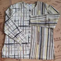 チェック柄 ストライプシャツ