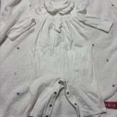 ホワイト 襟付きロンパース