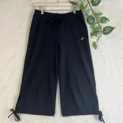 y2k adidas アディダス クロップドパンツ 黒 万国旗タグ Lサイズ