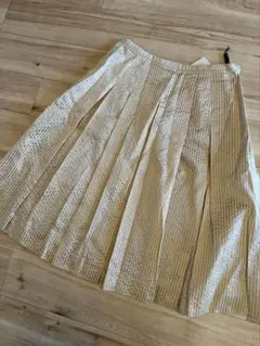 【新品タグ付き】UNSPECK/ベージュ/プリーツスカート