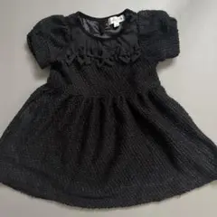 新品 any FAM リボン付きブラックニットワンピース 90cmのサムネイル