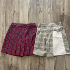 UNIQLO スカート キュロットチェック140㎝&150㎝　２着セット
