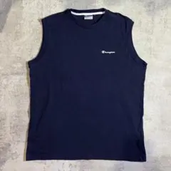 00s Champion ワンポイント ノースリーブTシャツ XL ネイビーのサムネイル