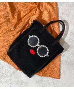 a-jolieアジョリー　パールサングラスフェイクボアトートバッグ　16500円