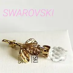 美品 SWAROVSKI スワロフスキー フラワーモチーフ ブローチ