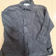 ダークグレー コーデュロイ ボタンシャツ