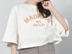 emsexcite バックレースアップロゴTシャツ