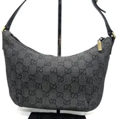 【極美品】グッチ ショルダーバッグ ハーフムーン GGキャンバス