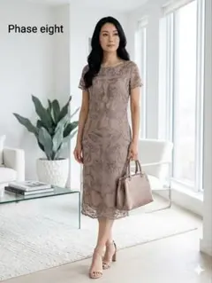 Phase Eight フェイズ エイト 総刺繍ドレス ニュアンスカラーのサムネイル