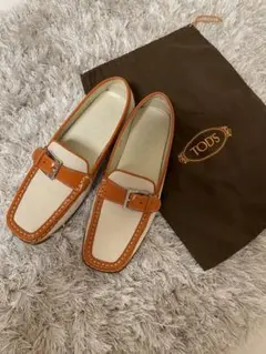 TOD'S トッズ ローファー キャンバス レザー ブラウンのサムネイル