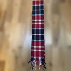 赤・青・白黒チェック柄チェックマフラー！フランス製！セレクト店購入