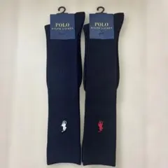 値下げ　新品　ラルフローレン ハイソックス 36㎝丈 ネイビーのサムネイル