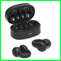 Bluetoothイヤホン 耳を塞がない ワイヤレスイヤホン マイク付き 黒