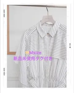 Belted Ruffle Stripe Shirt Dress