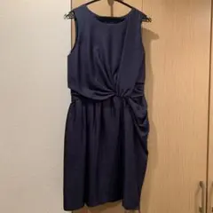 ノースリーブひざ丈ワンピース ダークネイビーのサムネイル