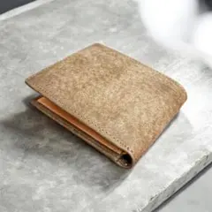 B17【セール品】イタリアンレザー【本革】メンズ 二つ折り 財布 グレー