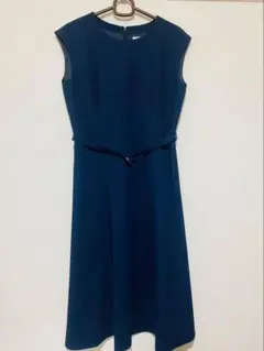 NATURAL BEAUTY BASIC ノースリーブワンピース M ネイビー