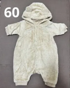 UNIQLO BABY くま耳 フリース カバーオール 60cmのサムネイル