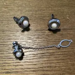 大幅値下げ！　カフスボタン、ネクタイピン3点セット