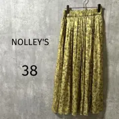 【NOLLEY'S /ノーリーズ】ブライトサテンフラワープリントスカートMロング