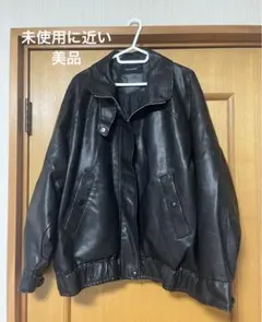 ジーナシス　ヴィンテージレザーBIGブルゾン　ブラック