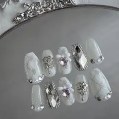 フレンチガーリー 量産型 韓国 ワンホン 地雷系 スナ系 ネイルチップ