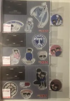 探偵コナン しまむら アクリルスタンド 缶バッジ セット 怪盗キッド 工藤新一