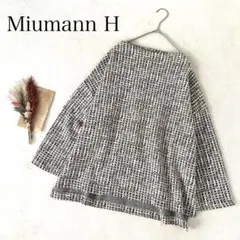 【ミューマンエイチ】（LL）ツイード柄プルオーバー 長袖 きれいめ